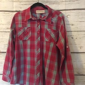 Bit & Bridle Ladies Western Shirt, Sz XL